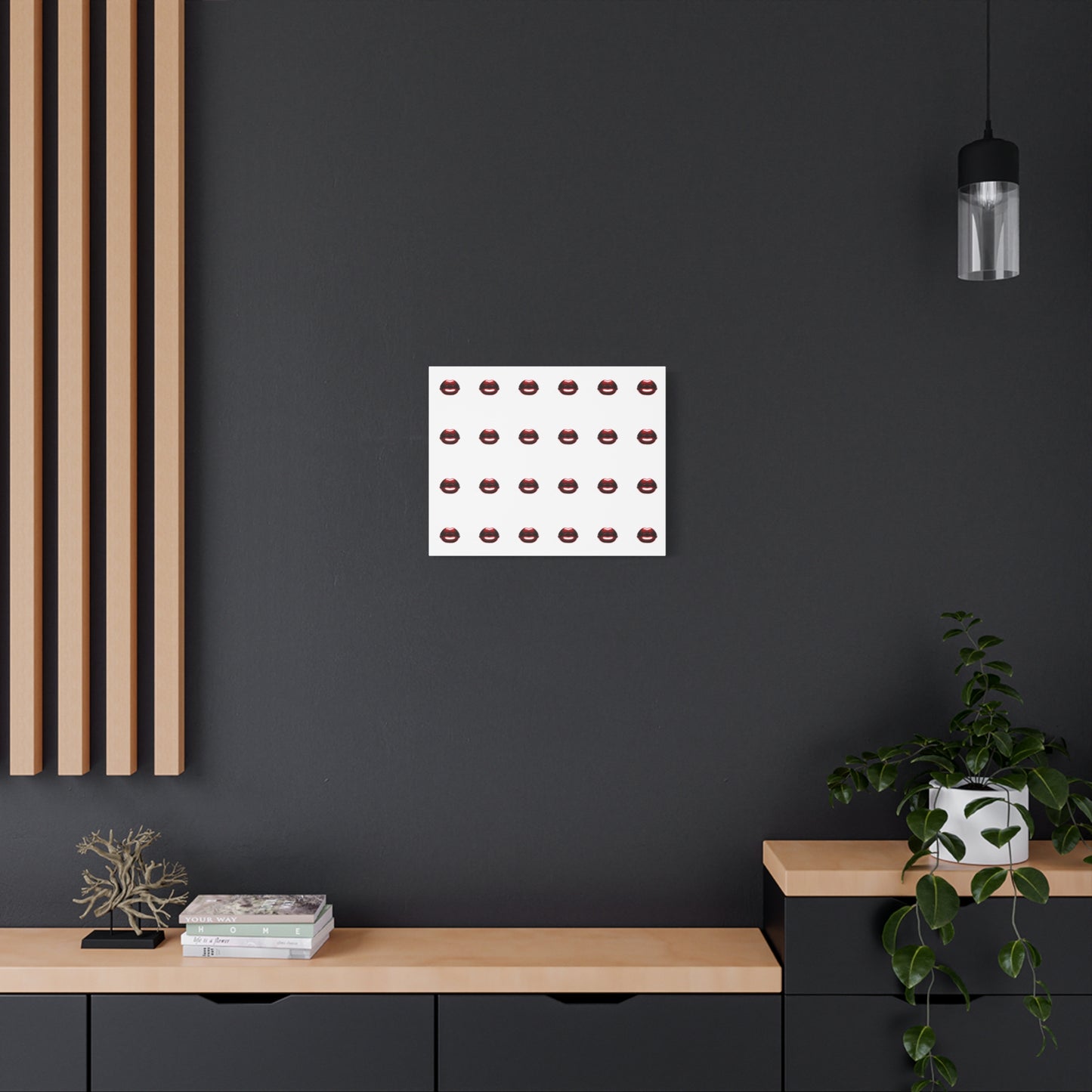 Red Lip Print Canvas Art by Alexander Peuchot - Trendy Wall Decor for Chic Spaces