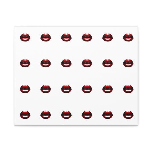 Red Lip Print Canvas Art by Alexander Peuchot - Trendy Wall Decor for Chic Spaces
