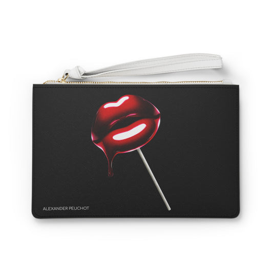 Chic Clutch Bag with Lollipop Lips Design - Fashionable Accessory, Night Out, Gift for Her, Trendy Makeup Pouch, Statement Piece